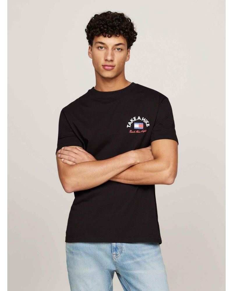 CAMISETA NEGRA TOMMY HILFIGER DM0DM19704 CON ESTAMPADO GRÁFICO NEGRO