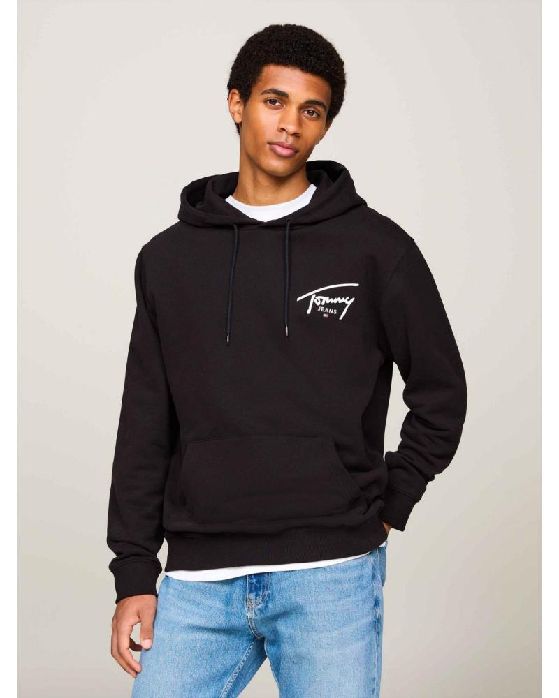 SUDADERA CON CAPUCHA TOMMY HILFIGER DM0DM19229 LOGO NEGRO NEGRO