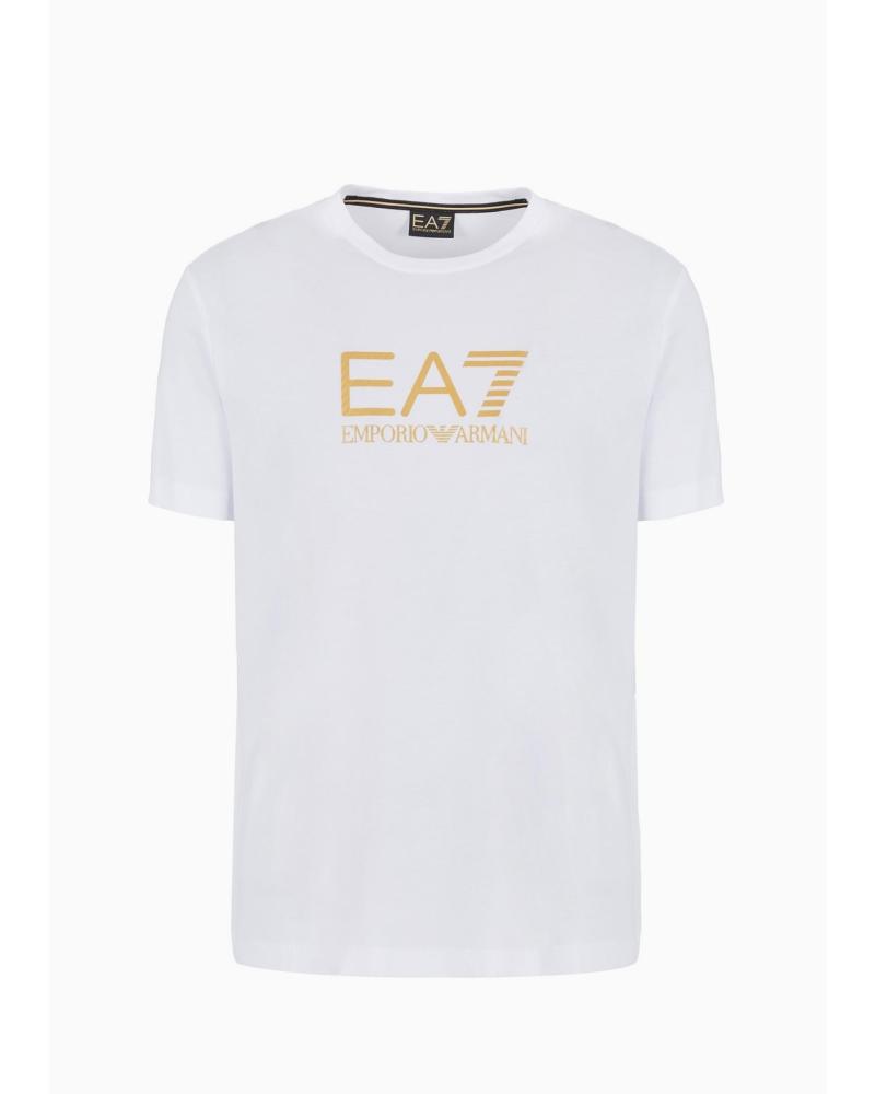 EMPORIO ARMANI EA7 CAMISETA T-SHIRT BLANCA CON LOGO DORADO 7M000007AF10170 BLANCO