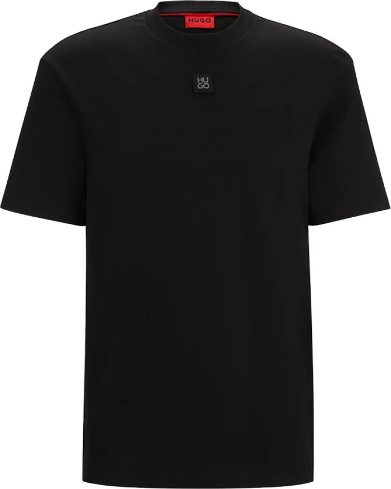 CAMISETA DE ALGODÓN HUGO BOSS 50505201 NEGRA CON LOGO NEGRO