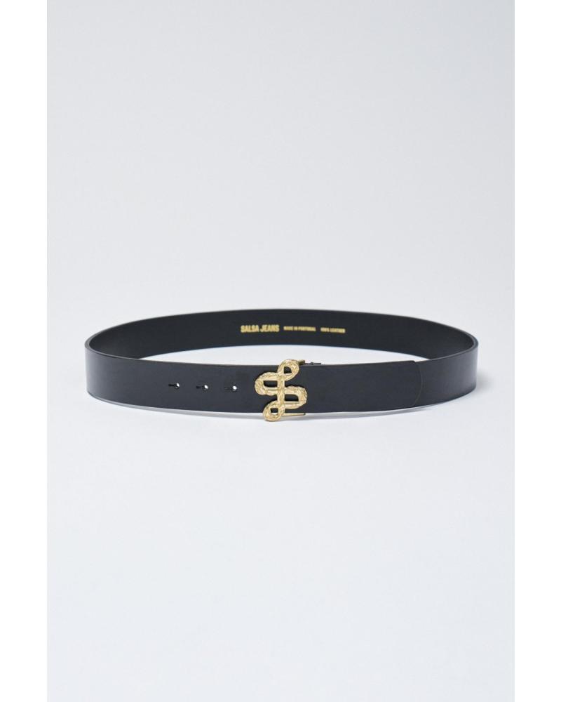 CINTURÓN SALSA 21010070 NEGRO CON HEBILLA METÁLICA NEGRO