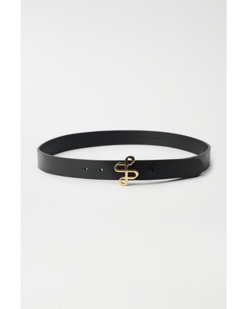 CINTURÓN SALSA DE PIEL NEGRO CON HEBILLA METÁLICA 21007624 NEGRO