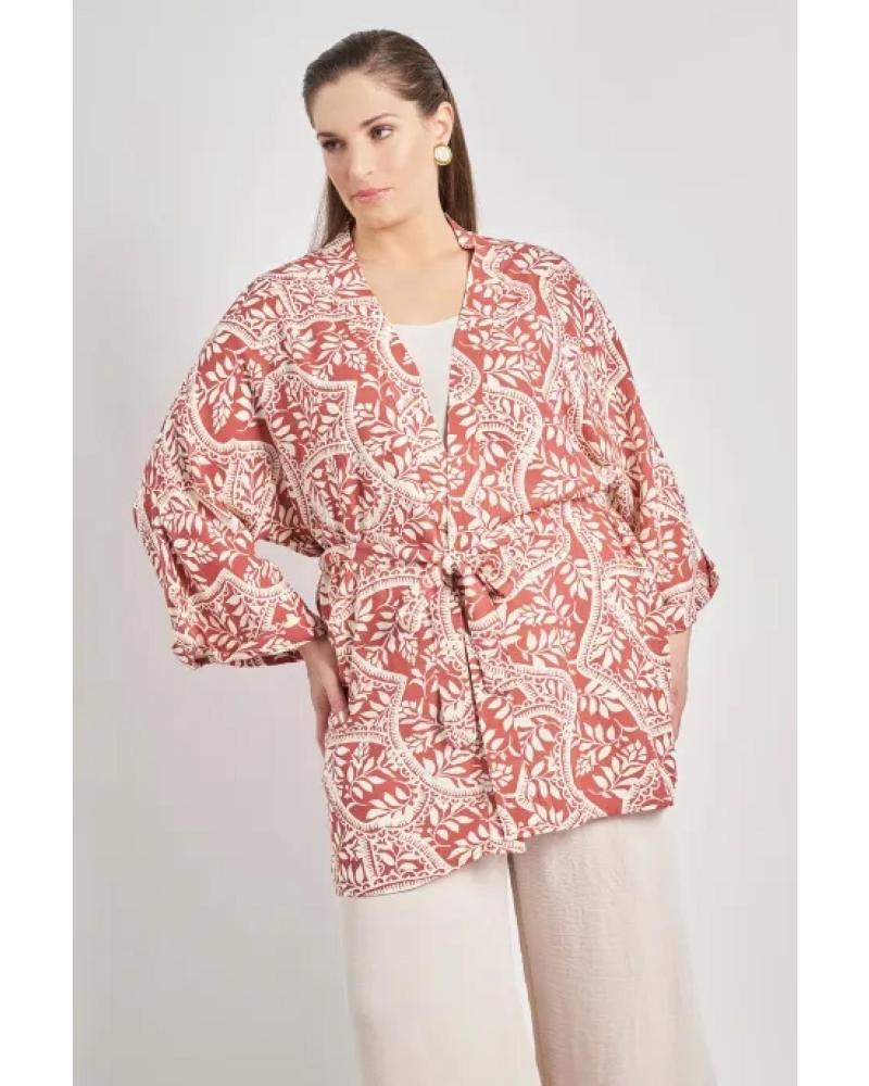 CHAQUETA KIMONO VERO MODA 10327063 ESTAMPADO ROJO FLORAL ROJO