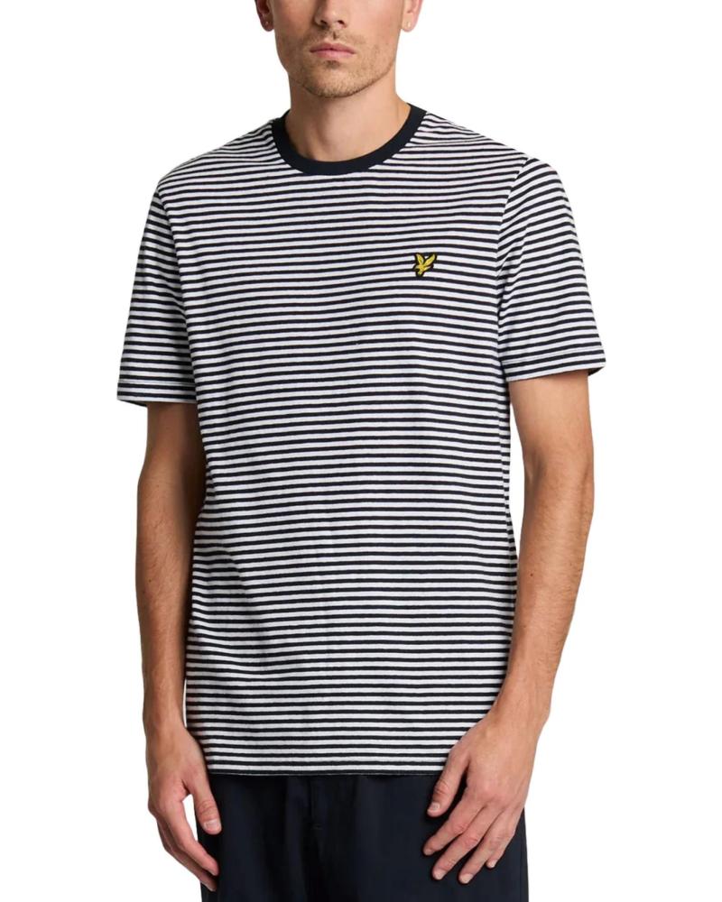 CAMISETA DE MANGA CORTA LYLE & SCOTT TS2232V A RAYAS GRIS Y BLANCO AZUL