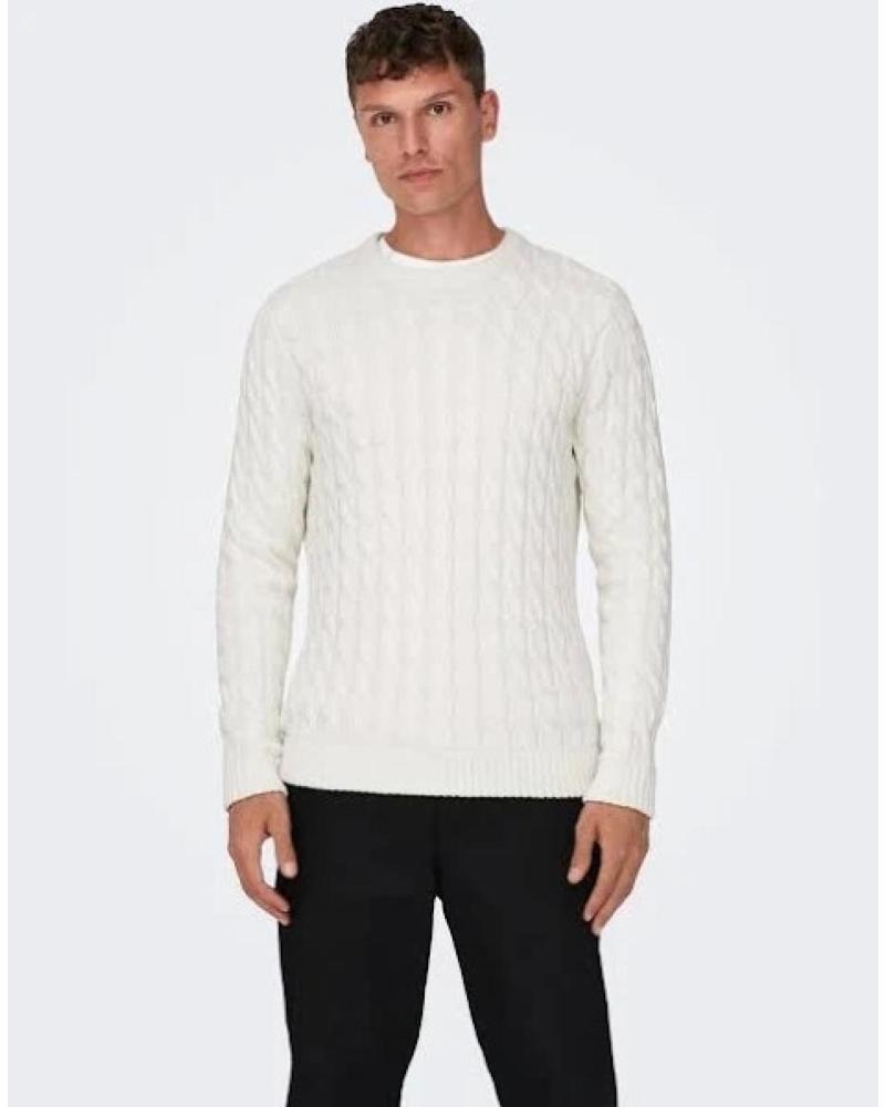 ONLY SONS JERSEY SUDADERA DE CUELLO REDONDO MODELO 22031007 BLANCO BLANCO