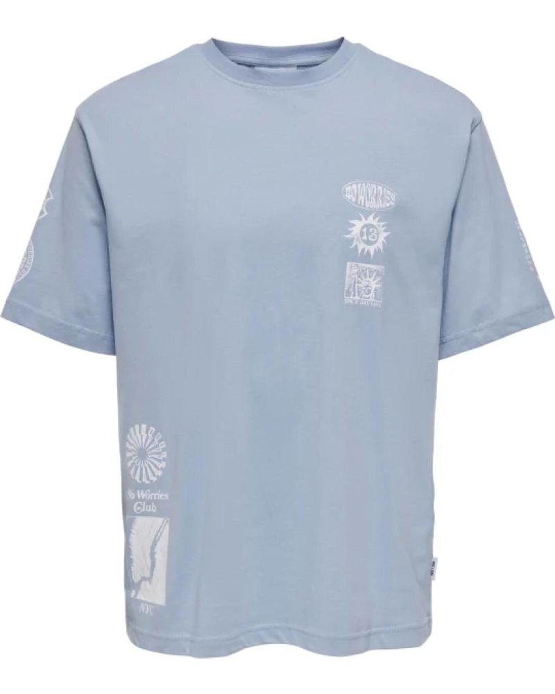 ONLY SONS CAMISETA CON ESTAMPADOS MODELO 22030960 AZUL CLARO AZUL