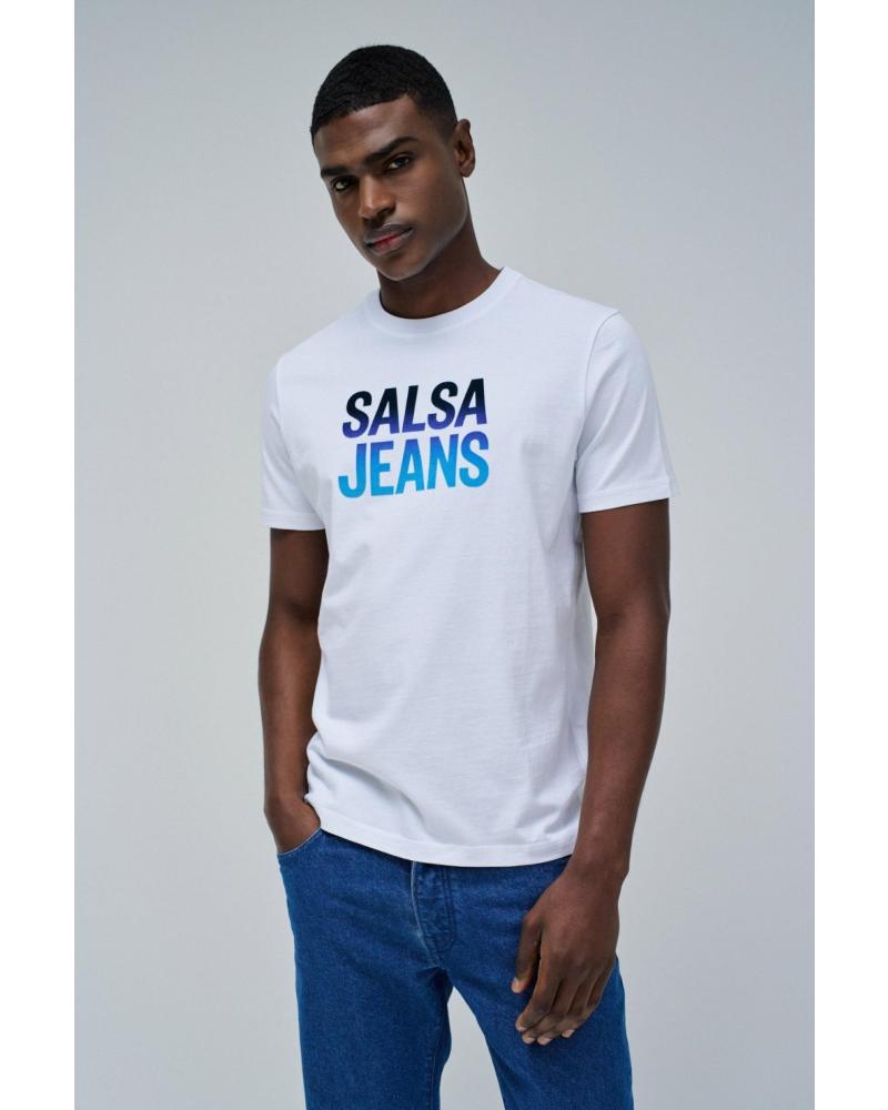 CAMISETA BLANCA SALSA JEANS CON LOGO ESTAMPADO DEGRADADO 21009528 BLANCO
