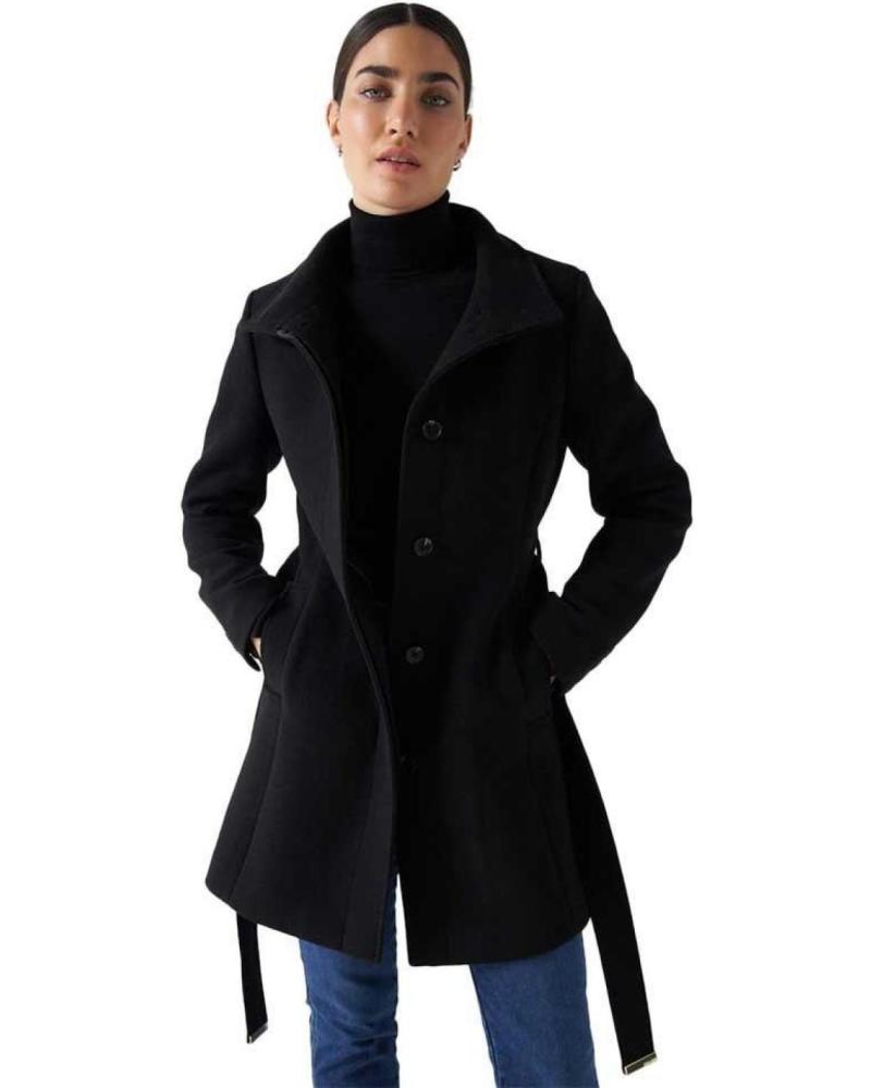 SALSA ABRIGO ENTALLADO NEGRO CON CINTURÓN 21006875 NEGRO