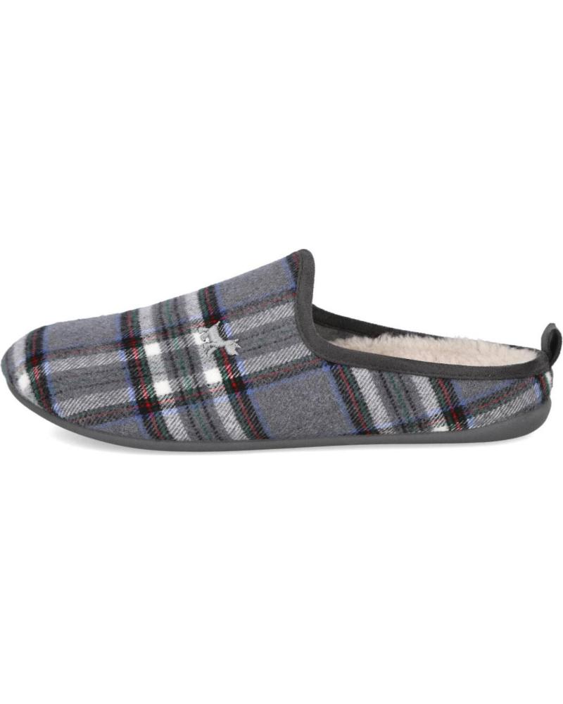 ZAPATILLAS DE CASA GARZÓN A CUADROS REFERENCIA 8003-402 GRIS GRIS