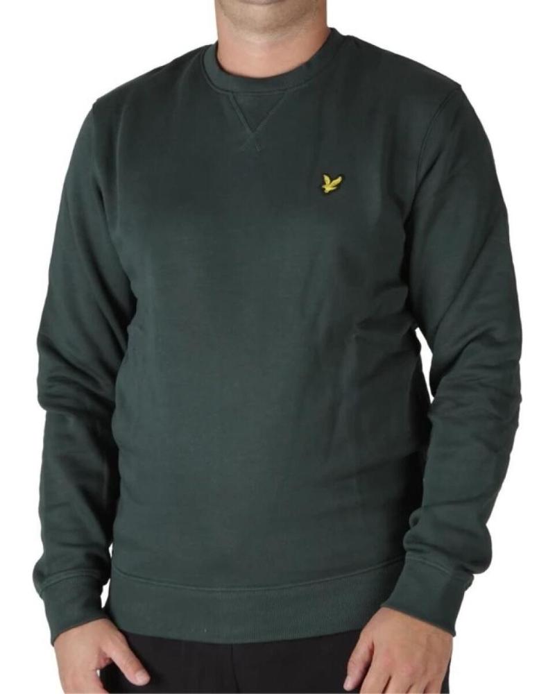 SUDADERA CUELLO REDONDO LYLE & SCOTT ML1131V VERDE PARA HOMBRE VERDE