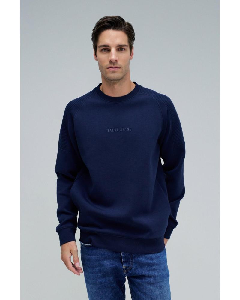 SALSA SUDADERA AZUL CON LOGO BORDADO - MODELO 21010283 AZUL