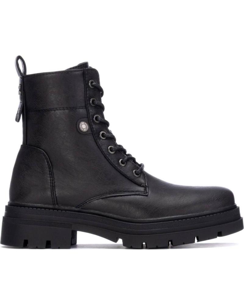 BOTINES MILITARES REFRESH 173017 NEGROS CON CORDONES Y CREMALLERA LATERAL NEGRO