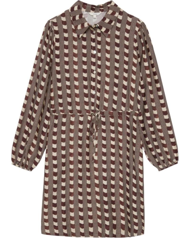 VESTIDO CAMISERO ESTAMPADO YERSE CON CINTURÓN AJUSTABLE NAN