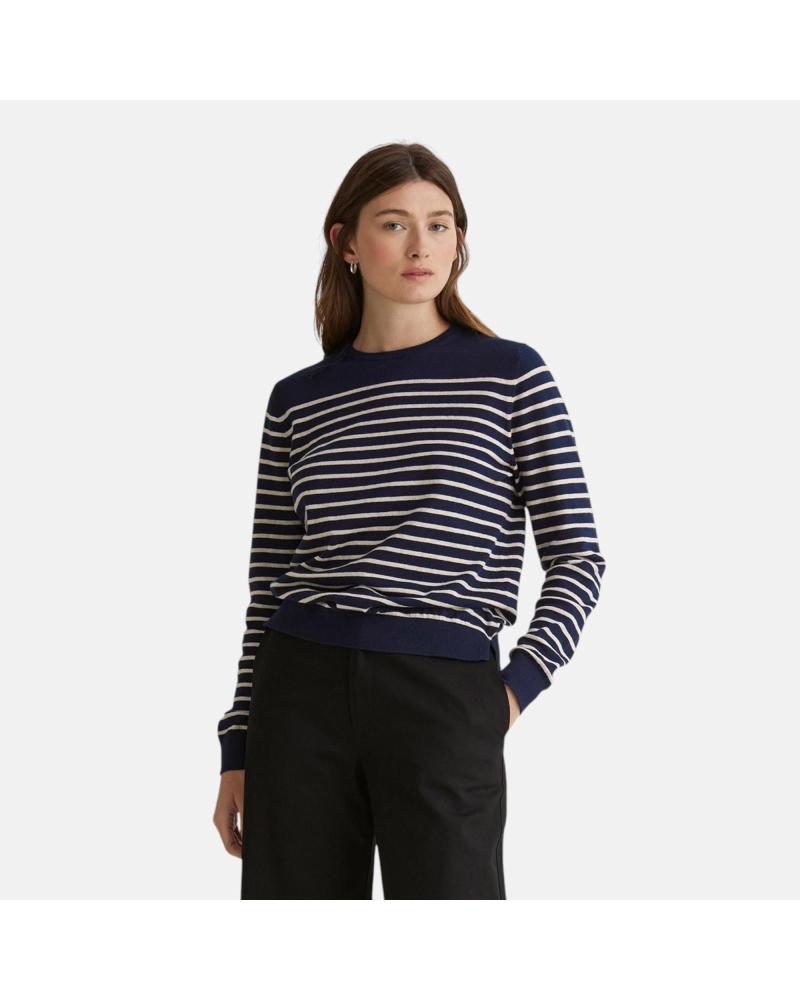 JERSEY YERSE DE RAYAS MARINAS CON CUELLO REDONDO NAN