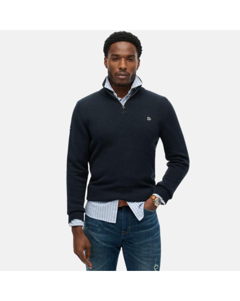 SUPERDRY JERSEY DE MEDIA CREMALLERA AZUL MARINO NAN