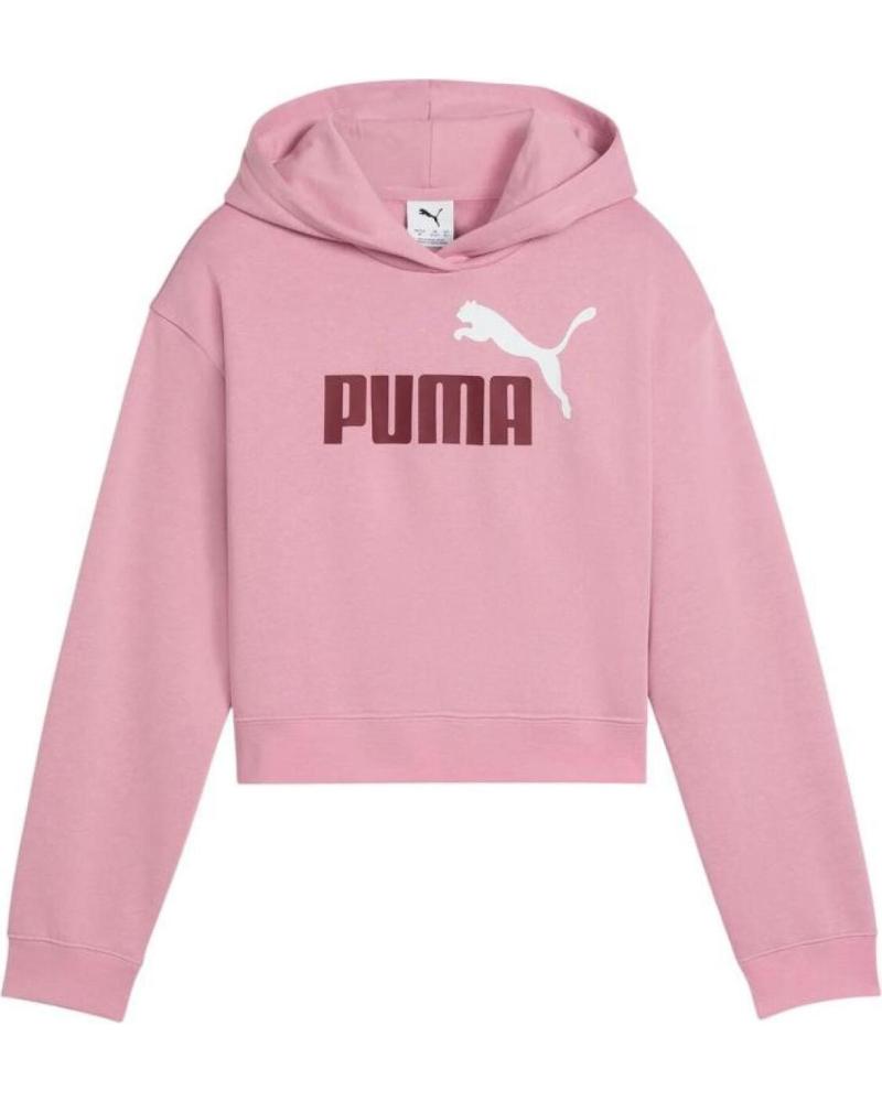 SUDADERA CROPPED CON CAPUCHA PUMA ESSENTIALS ROSA NAN