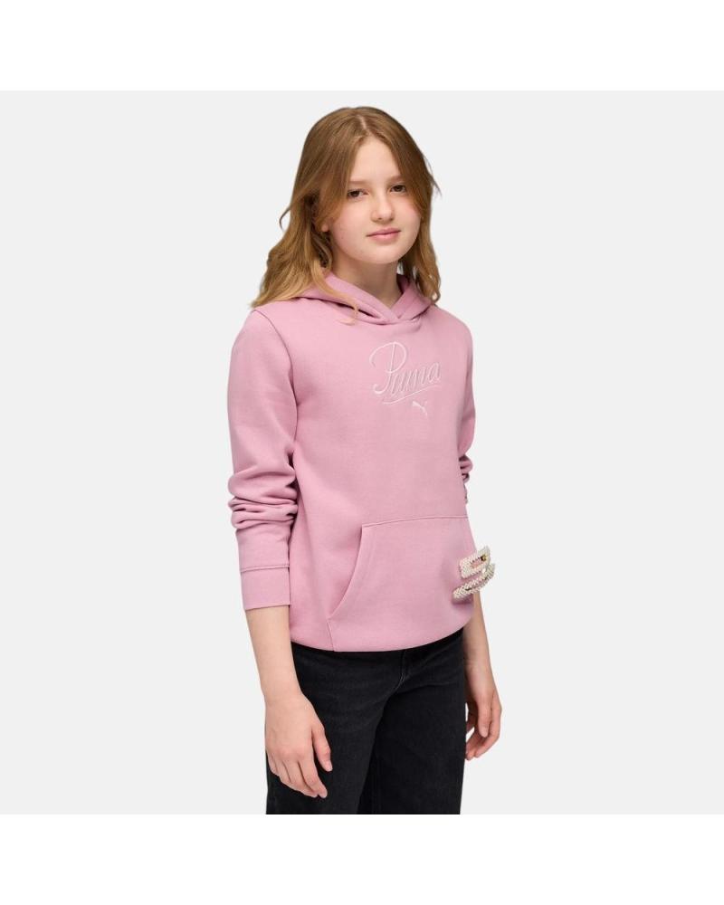 SUDADERA CON CAPUCHA PUMA CLÁSICA PARA NIÑA - ROSA NAN