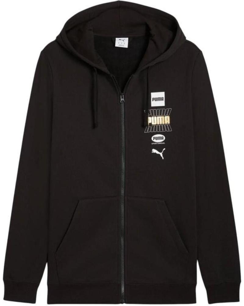 SUDADERA CON CAPUCHA Y CREMALLERA PUMA PARA HOMBRE - NEGRO NAN