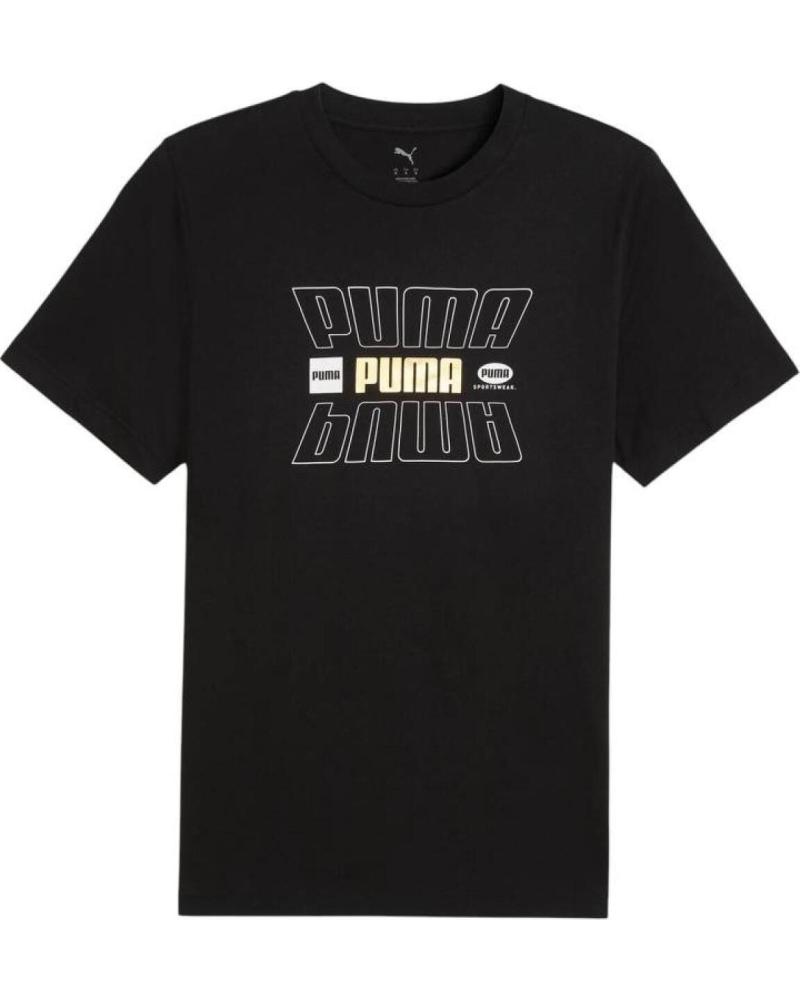 CAMISETA PUMA MANGA CORTA NEGRA CON GRÁFICO FRONTAL NAN
