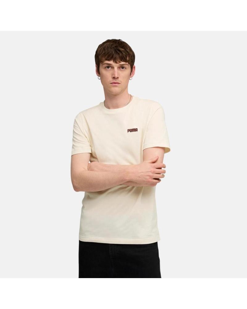 CAMISETA DE MANGA CORTA PUMA CON LOGO EN CREMA NAN
