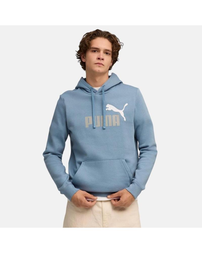 PUMA SUDADERA CON CAPUCHA ESSENTIALS LOGO AZUL CIELO NAN