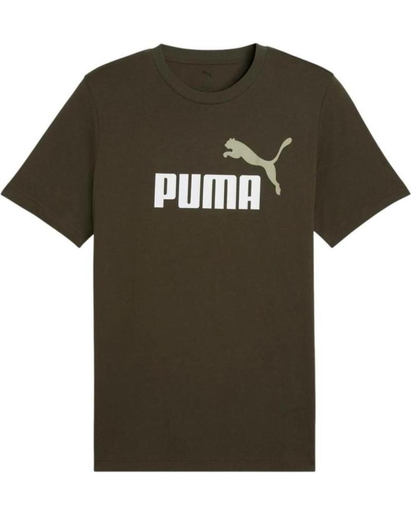 PUMA CAMISETA ESENCIAL CON LOGO CLÁSICO - VERDE OSCURO HOMBRE NAN