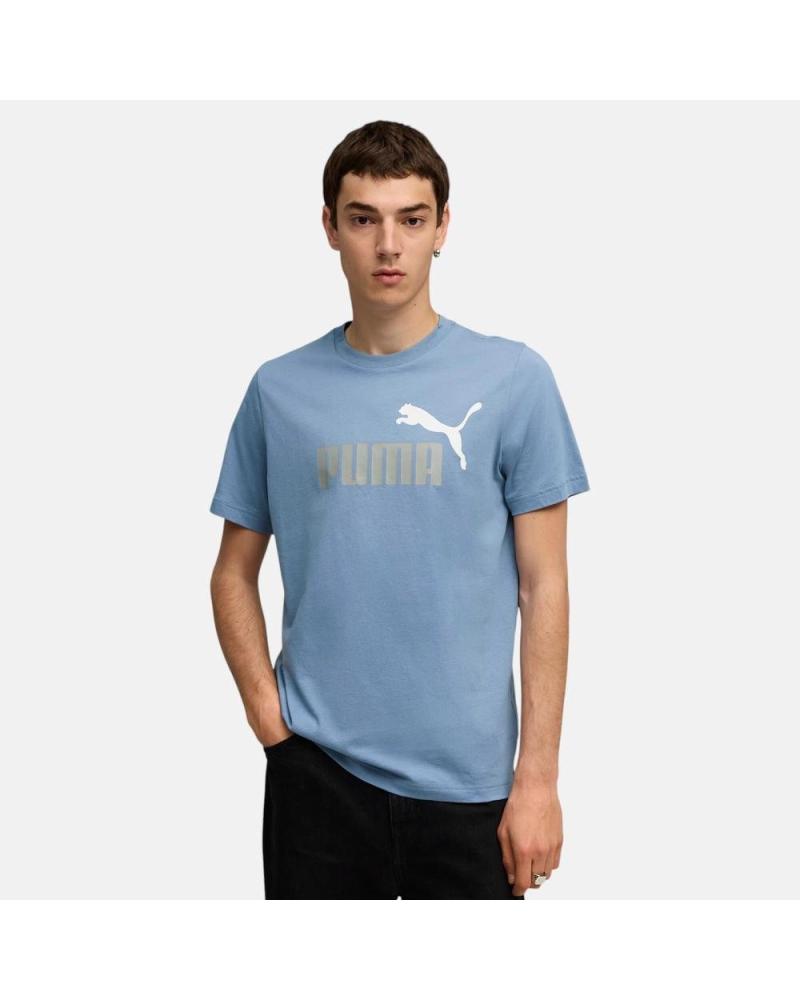 PUMA CAMISETA BÁSICA CON LOGO ESENCIAL - AZUL CLARO HOMBRE NAN