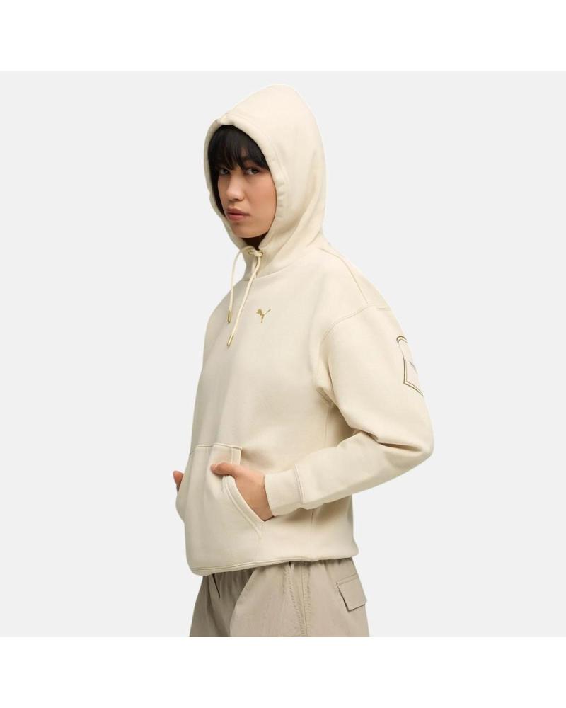 SUDADERA CON CAPUCHA PUMA ESSENTIALS FLEECE HOMBRE - CREMA NAN