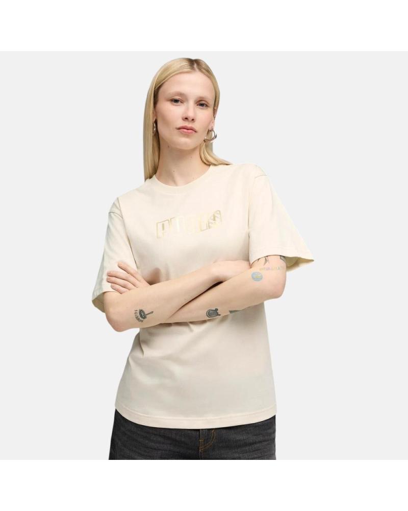 CAMISETA PUMA ESSENTIALS DE MANGA CORTA MUJER - CREMA NAN