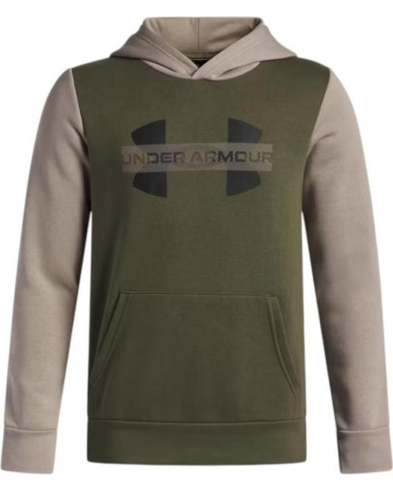 SUDADERA CON CAPUCHA UNDER ARMOUR PARA NIÑO - VERDE MILITAR / BEIGE NAN
