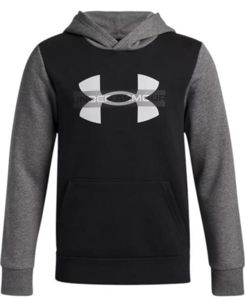 SUDADERA CON CAPUCHA UNDER ARMOUR PARA NIÑO - NEGRO / GRIS NAN