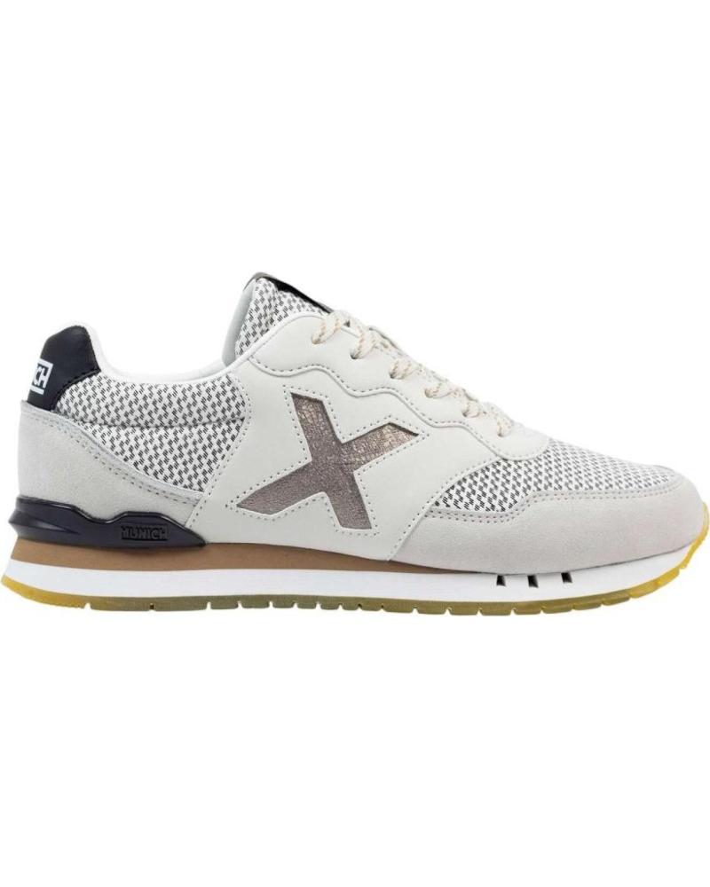 ZAPATILLAS MUNICH DASH 4150265 BLANCAS Y GRISES CON SUELA AMARILLA NAN