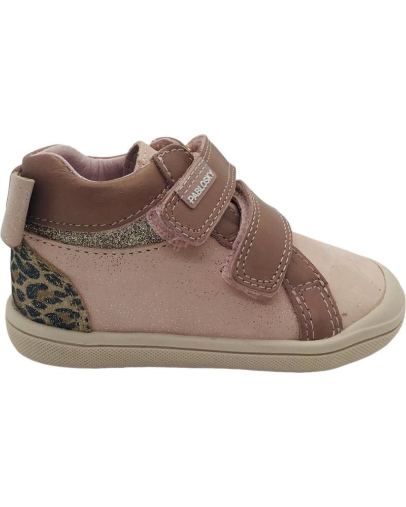 PABLOSKY BOTAS BAREFOOT 061770 NUDE DE PIEL CON VELCRO Y ESTAMPADO LEOPARDO TBNSU