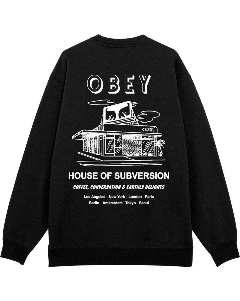 SUDADERA OBEY BOXY FIT HOUSE OF SUBVERSION NEGRA NAN