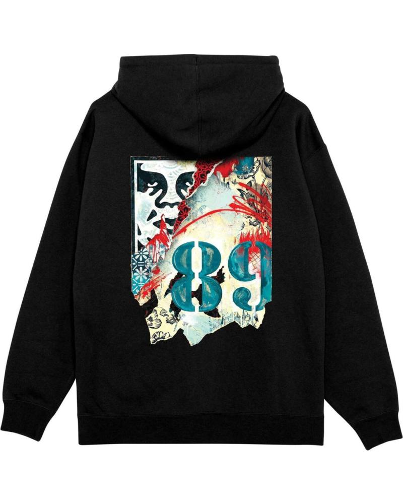 SUDADERA CON CAPUCHA OBEY BOXY FIT LISBON ICON NEGRA NAN