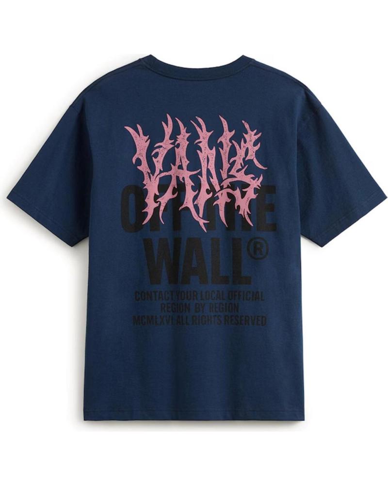 VANS OFF THE WALL CAMISETA METAL WALL SS GRÁFICO TRASERO - AZUL MARINO AZUL
