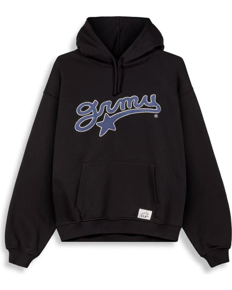 SUDADERA GRIMEY BOXY 'MUDS THE RESIDENCE' NEGRA CON CAPUCHA Y LOGO ESTAMPADO BLACK