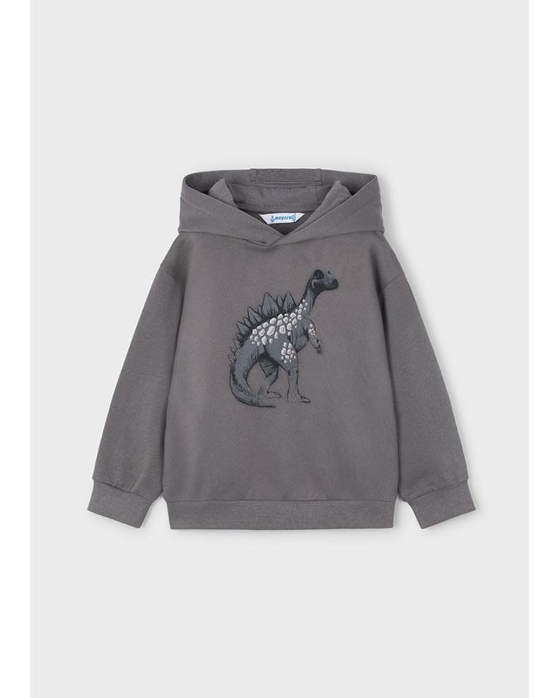 SUDADERA CON CAPUCHA MAYORAL 4407-065 GRIS CON ESTAMPADO RELIEVE GRIS