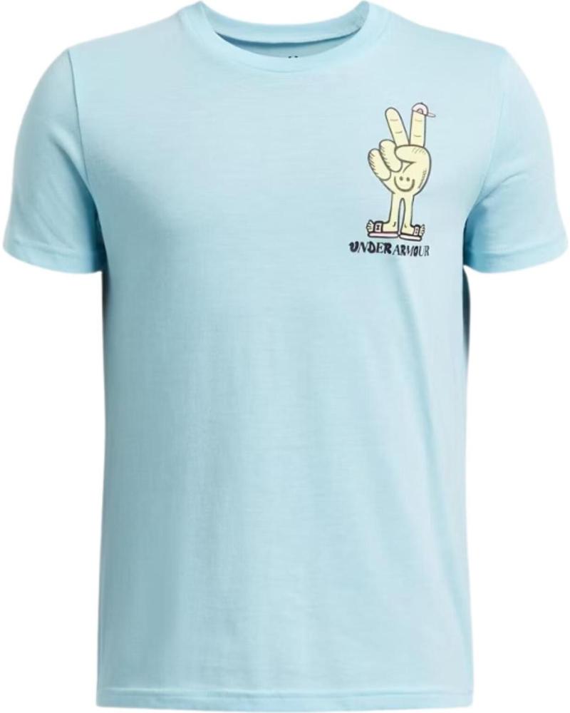 UNDER ARMOUR CAMISETA MANGA CORTA PEACE LOVE UA 1390009494 AZUL PARA NIÑOS AZUL