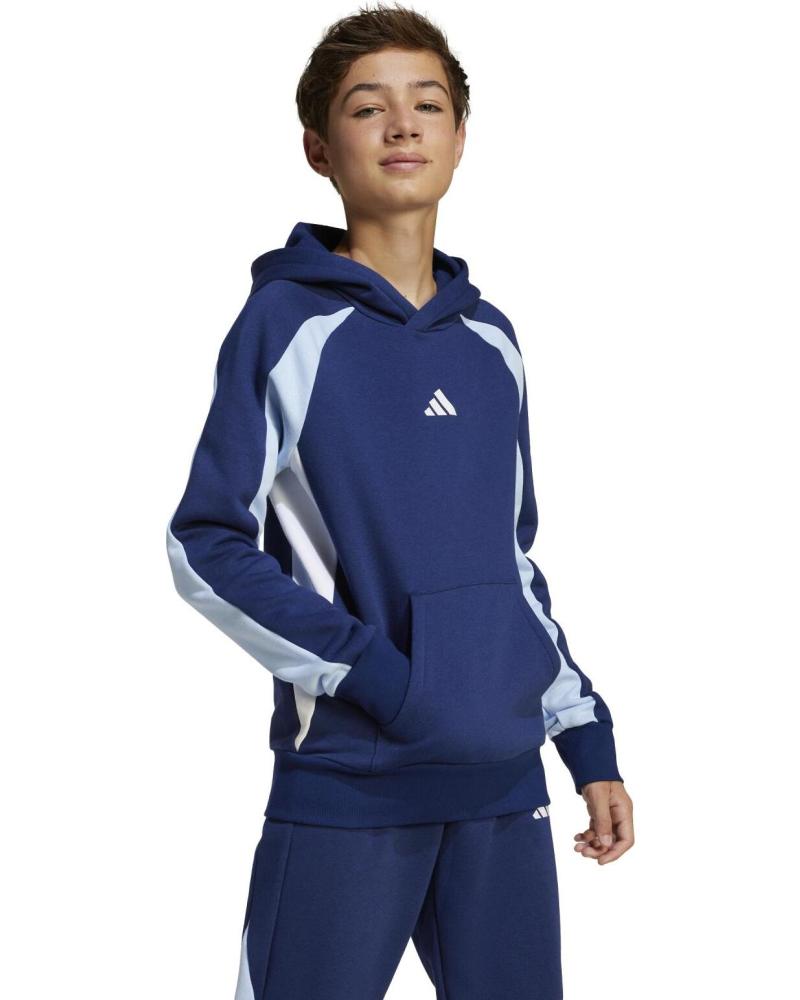 SUDADERA CON CAPUCHA ADIDAS SEASONAL ESSENTIALS COLORBLOCK JI6229 AZUL AZUL