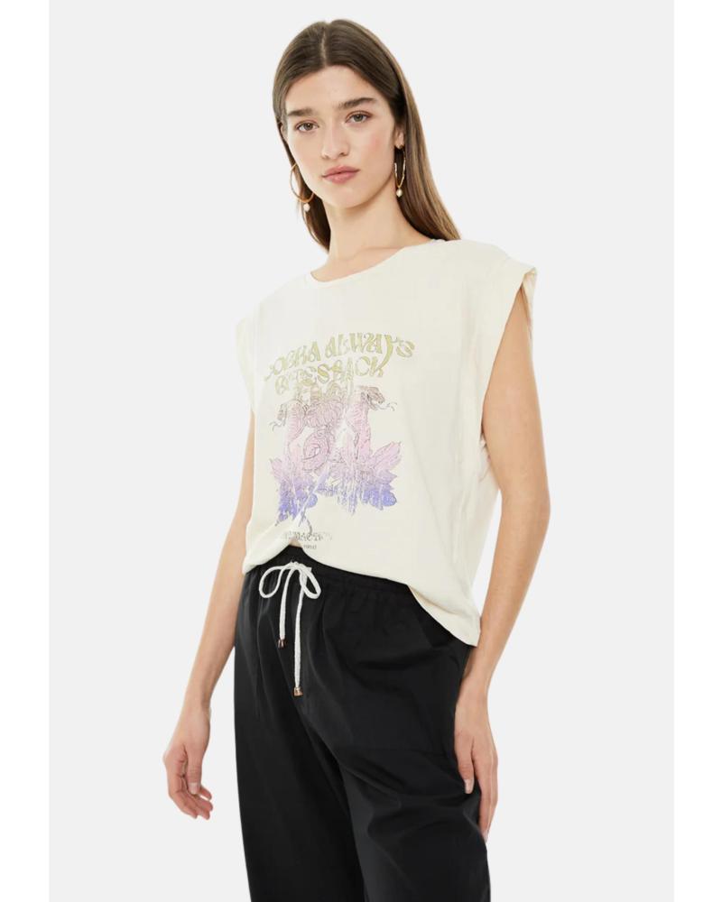 SYSTEM ACTION CAMISETA SIN MANGAS ESTAMPADA CRUDO V25CT4232 CRUDO