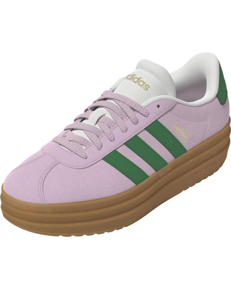 ZAPATILLAS ADIDAS PLATAFORMA ROSA PÁLIDO CON RAYAS VERDES NAN