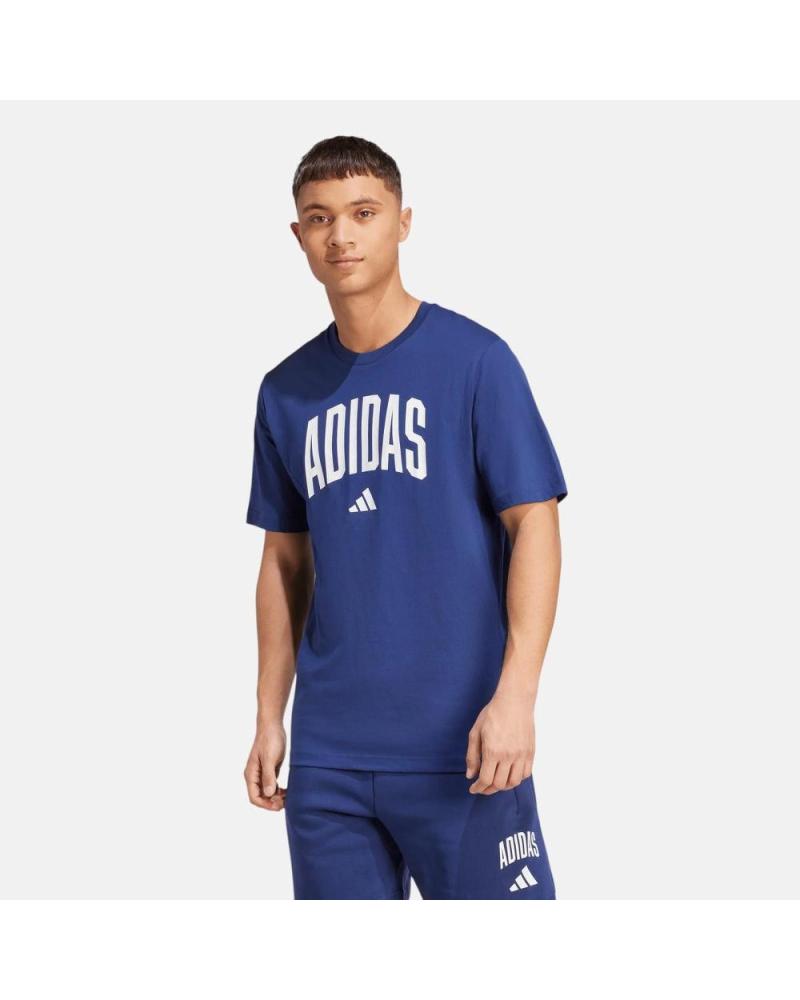 ADIDAS CAMISETA DEPORTIVA DE MANGA CORTA CON LOGO FRONTAL - AZUL NAN