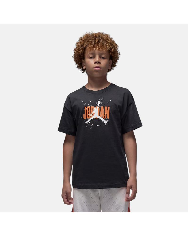 CAMISETA JORDAN JUMPMAN LOGO NARANJA MANGA CORTA NEGRA NAN