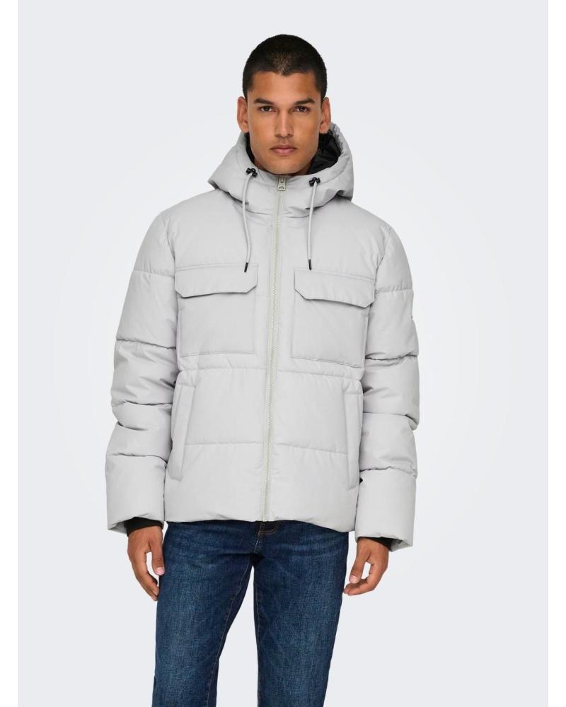 ONLY SONS PARKA ACOLCHADA GRIS CLARO - MODELO 22029276 GRIS