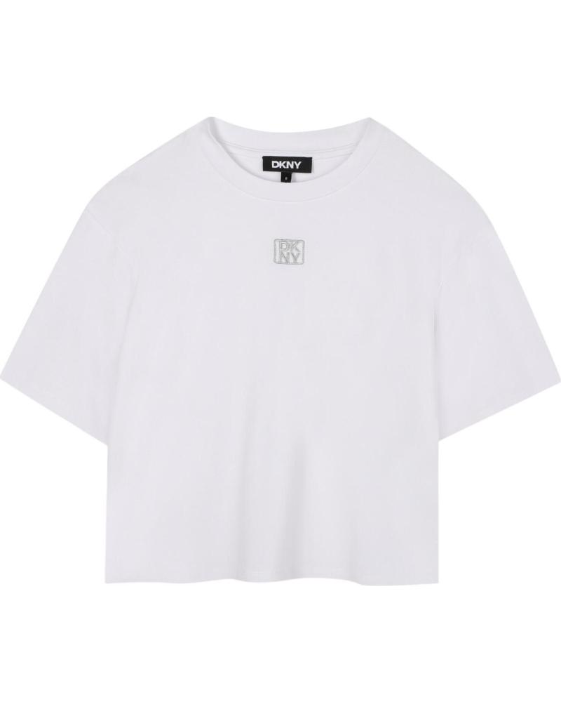 CAMISETA DKNY DE MANGA CORTA EN ALGODÓN BLANCO CON LOGO BORDADO NAN