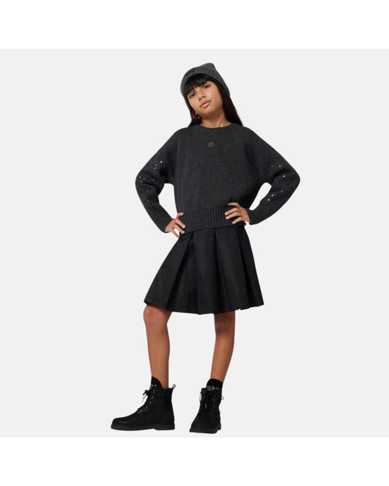 DKNY JERSEY DE MANGA LARGA NEGRO PARA NIÑA NAN