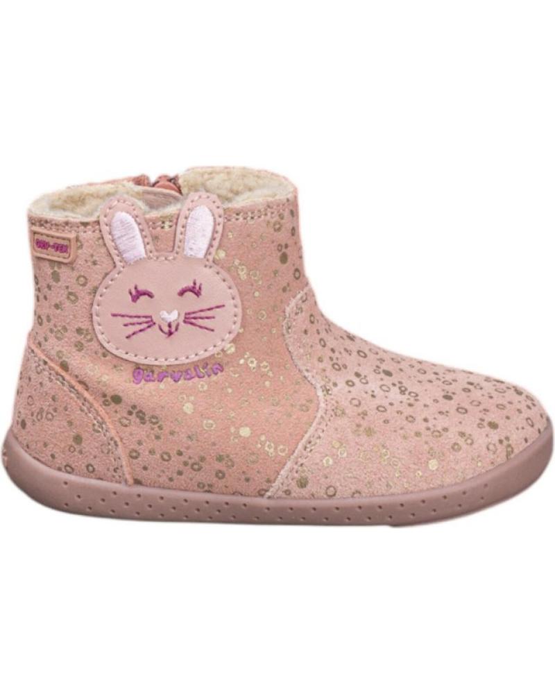 BOTAS INFANTILES GARVALÍN BAREFOOT GORE-TEX IMPERMEABLES DISEÑO CONEJO ROSA ROSA