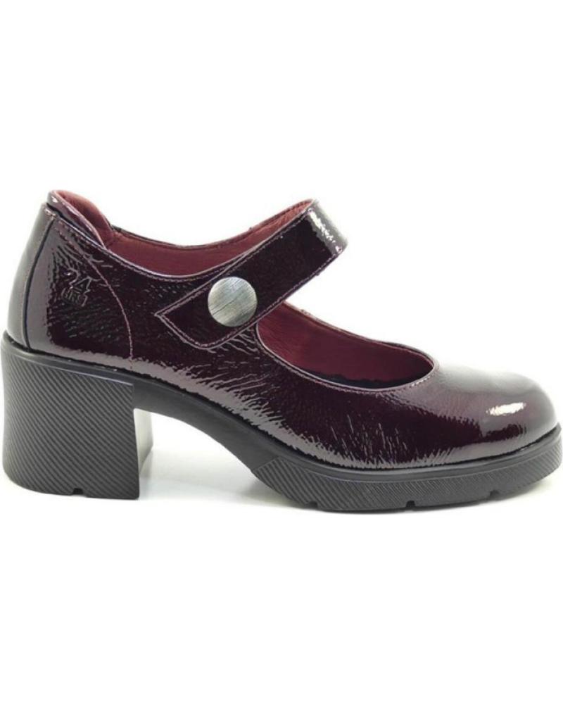 ZAPATOS DE TACÓN MARY JANE 24 HORAS BAREFOOT 26605 BURDEOS CHAROL ROJO