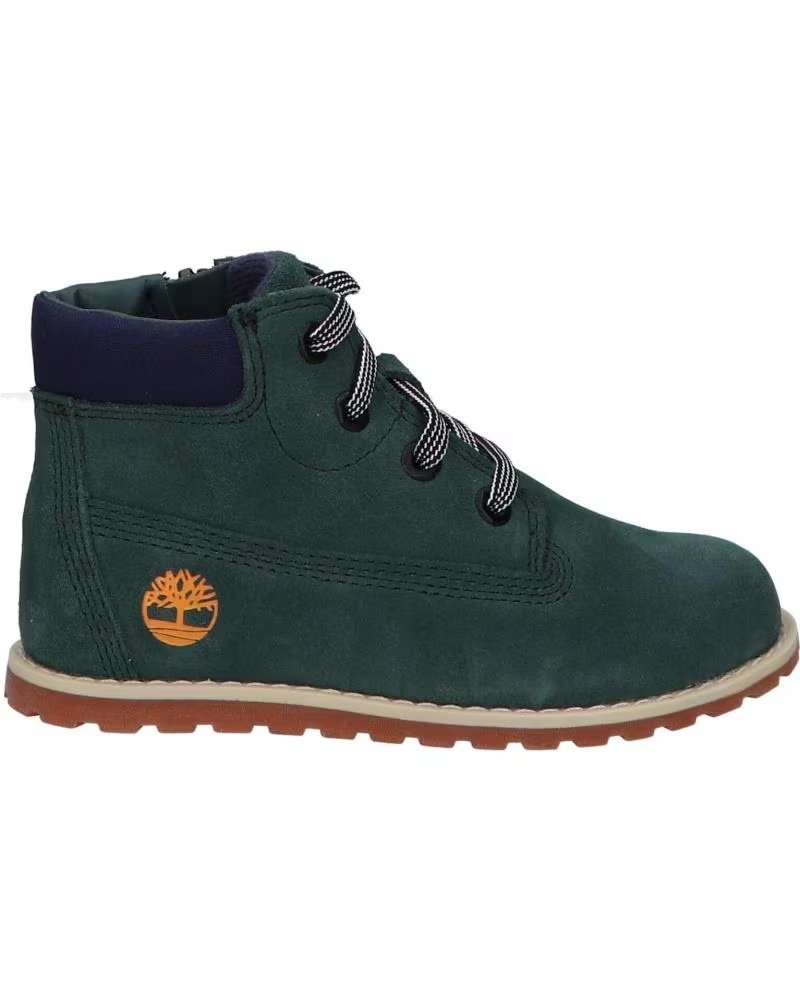 Botas Timberland Pokey Pine Mid Lace Up con Cremallera TB0A292EEY01 Dark Green Suede EY01 Dark Green Suede